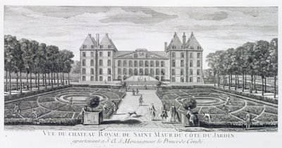 Uitzicht op het Koninklijk Kasteel van Saint Maur vanaf de tuinzijde door Jacques Rigaud